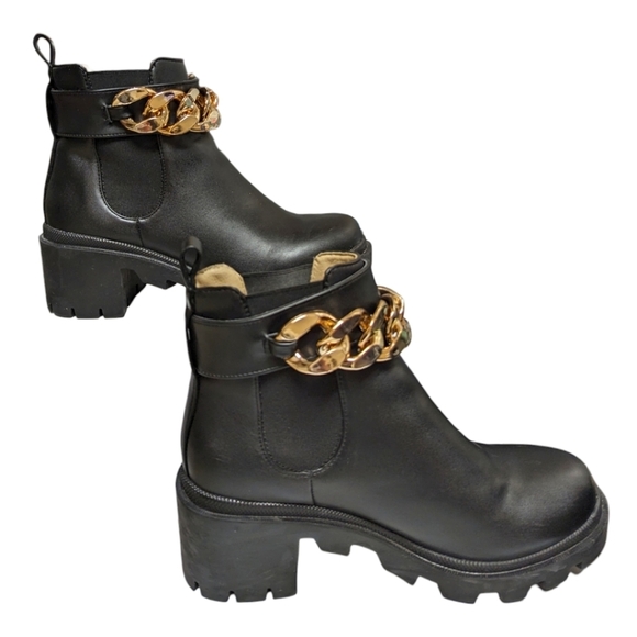 STEVE Madden Amulet-C Black Chain Chelsea Boots Size 7.5 - Picture 4 of 14